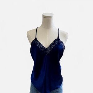 Vintage Victoria's Secret Midnight Blue Lace Cami